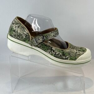 DANSKO Vegan Valerie Shoe Women's Size 11.5US 42EU Green Mary Jane Floral Clog